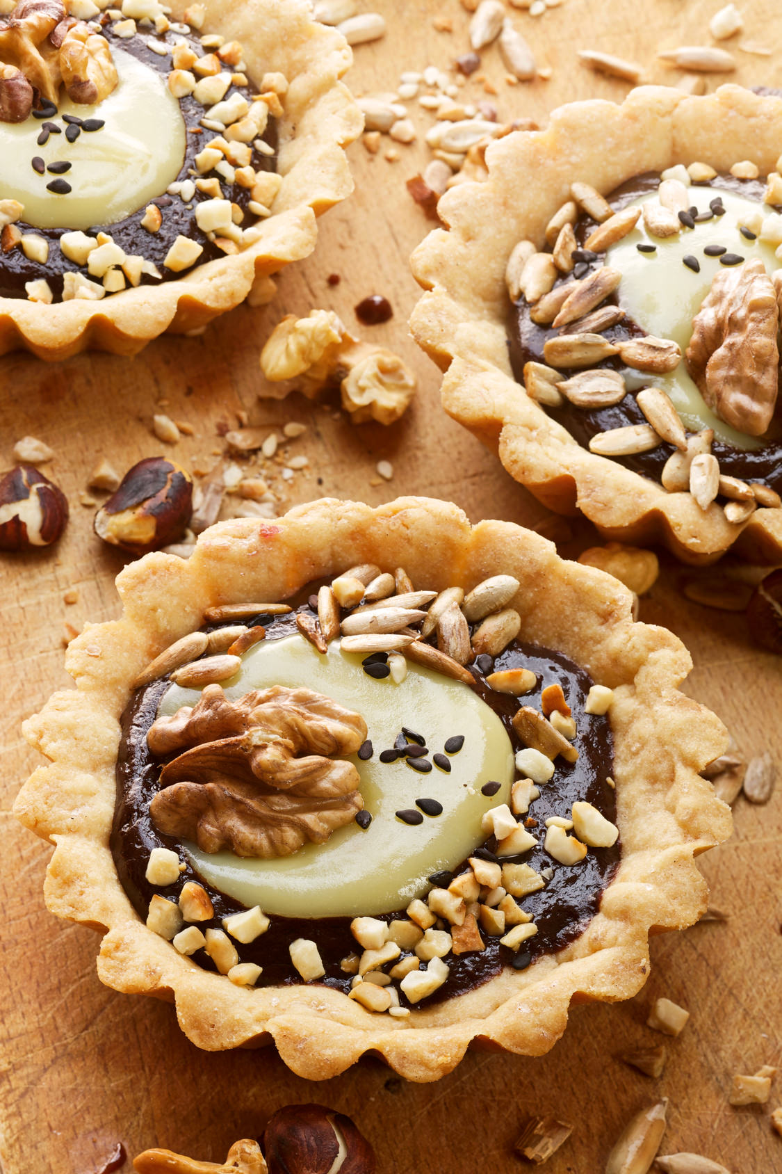 Tartelettes Aux Deux Chocolats Et Noix Une Mignardise Sympathique Pour